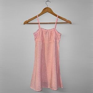 Art Class Pink, White Floral Spaghetti Strap Layering Dress Kids Girls Size M/8